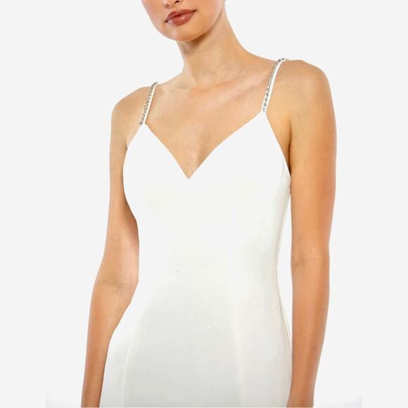 Mac Duggal Sweetheart Evening Gown w/Rhinestone Accents White 2 - Picture 3 of 16